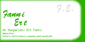 fanni ert business card